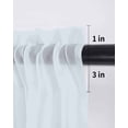 thumbnail image 6 of Spring Daisy Blue Curtains 63 Inch Length,Sheer Curtains for Bedroom Living Room Window Pastoral Botanical White Floral Leaf Rod Pocket Drapes Kitchen Curtains Small Half Window 42"x63" 2 Panels, 6 of 6