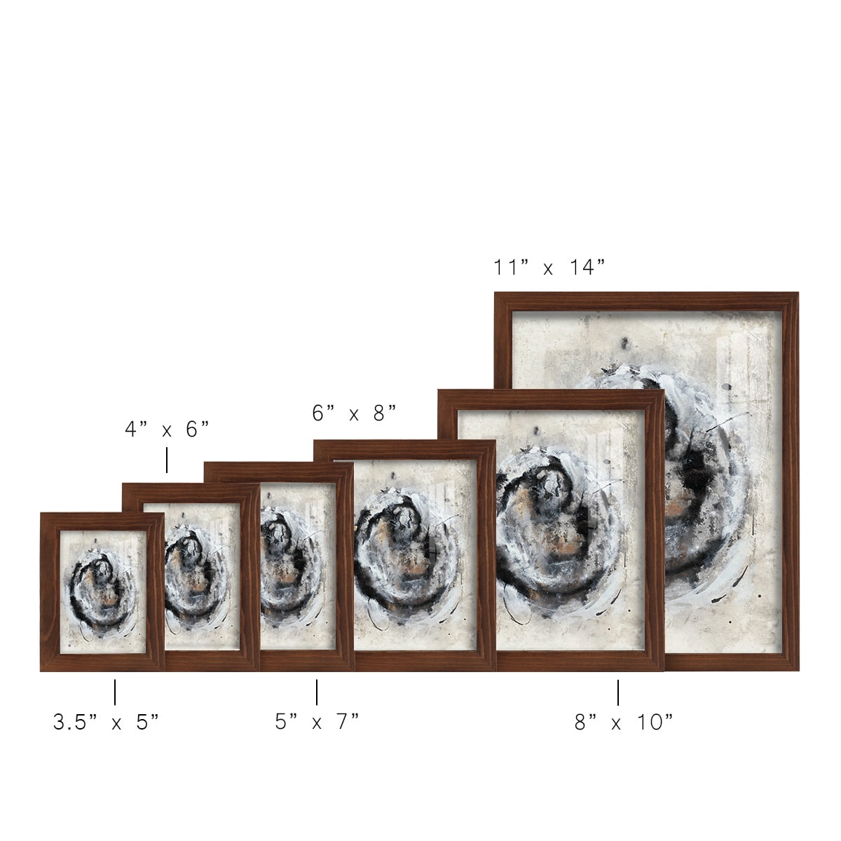 Circular Energy III -Framed Print w/glass-Chestnut