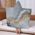 thumbnail image 5 of Gray Gold Marble Pattern Hooded Bath Towel，50"x30" for Ages 3 To 12 Kids, Quick Dry Lightweight Soft Microfiber Hood Beach Towel Cover Up for Kids, 5 of 7