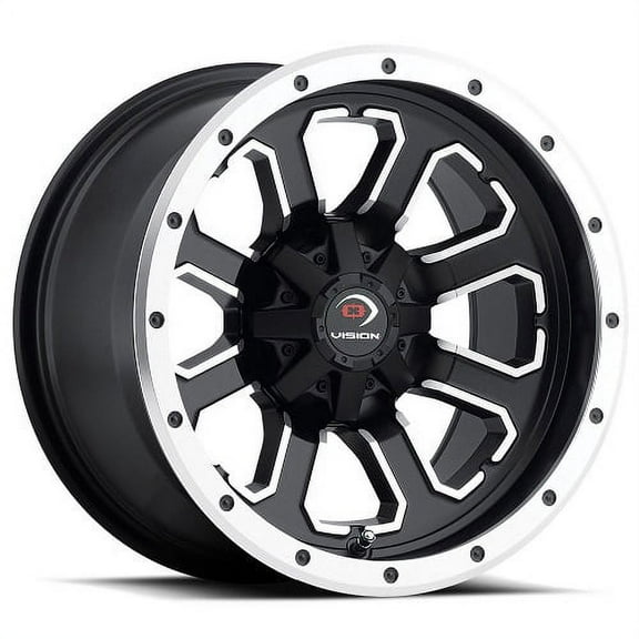 12x7 Vision 548 Commander Matte Blk Machined UTV Wheel 4x110 (2.5mm)
