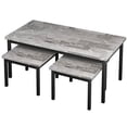 thumbnail image 3 of Homhougo Marble Coffee Table and End Table Sets Living Room Stacking Accent Table in Gray, 3 of 8