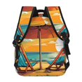 thumbnail image 3 of Haiem Vintage Beach Sunset Printed School Backpack,Casual Travel Lightweight Backpack,Durable Comfortable Multifunctional Backpack,Laptop Backpack, 3 of 6