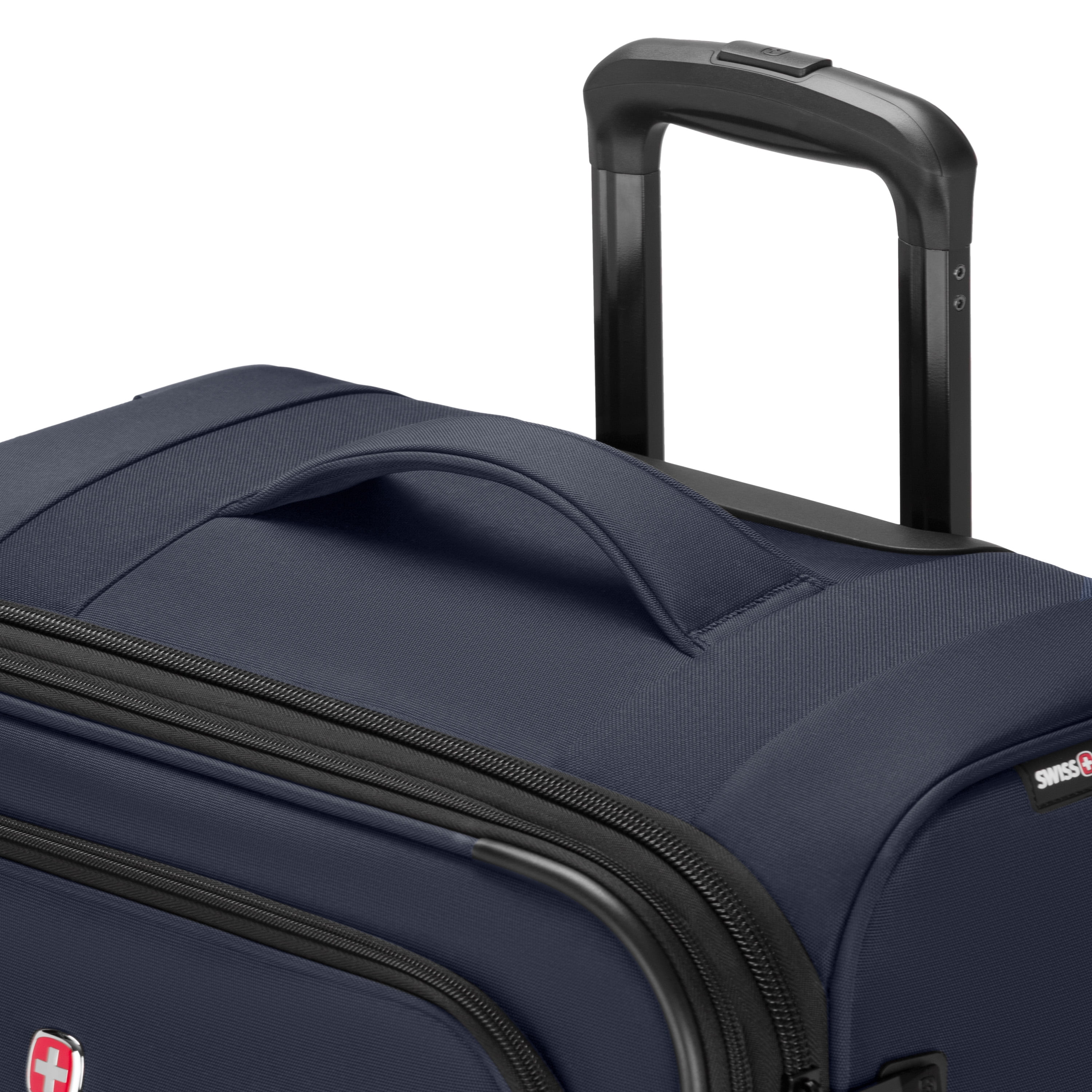 SWISSGEAR Stride Expandable Large Checked Spinner Luggage, Peacoat Blue, 8 Wheels & Built-in TSA Lock