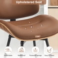 thumbnail image 6 of MYFUNT Bar Stools Set of 2, Mid-Century Modern 26" Counter Height Barstools with Walnut Back & Footrest, Upholstered PU Leather Bar Chairs Island Stools for Kitchen Counter, Brown, 6 of 7
