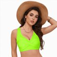 thumbnail image 5 of HCNTES Push Up Bikini Top for Women U Wired Wide Straps Swimsuit Tops Scoop Neck Padded Lace Up Back Bathing Suit Top Only(S,a71-Yellow), 5 of 9