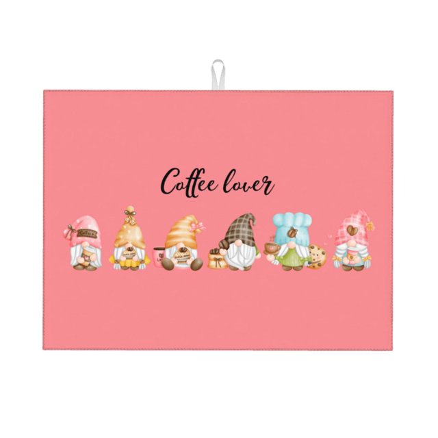 Balery Coffee Gnome (2) Alfombrilla de Secado para Cocina, 18x24 Pulgadas, Súper Absorbente para Platos y Encimeras