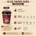 thumbnail image 3 of VeZee 12 Oz Disposable Heaven Poly Paper Durable Hot Cup with White Hinged Tab Lids For Hot/Cold Drink, Coffee Cups, Tea, Cocoa, Travel, Hot Chocolate, Chai, Latte & Hot Soup| 50CT, 3 of 4