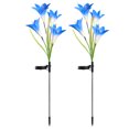 thumbnail image 1 of Lámpara de jardín forma de flor Lámpara de césped al aire libre colorida luz solar decorativa LED, azul 2pcs sidaley HA002386-04, 1 of 7