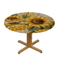 thumbnail image 3 of JEUXUS  Round Fitted Tablecloth with Flannel Backing Elastic Edge Table Cover Waterproof Table Cloth Stain-Resistant Wipeable forRound Table, 3 of 7