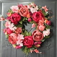 thumbnail image 4 of SPRING PARK 40cm Handmade Wreath Floral Artificial Simulation Flowers Garland, European Door Ornament for Home Party Decor, 4 of 7