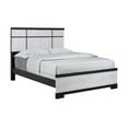 thumbnail image 2 of Black and White Rustic Wooden Panel King Size Bed 4pc Bedroom Set Furniture, 2 of 9