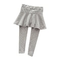 thumbnail image 1 of Lovebay Little Girls Polka Dot Leggings Pants with Tutu Skirts Kids Footless Tights Light grey 5-6 Years, 1 of 5