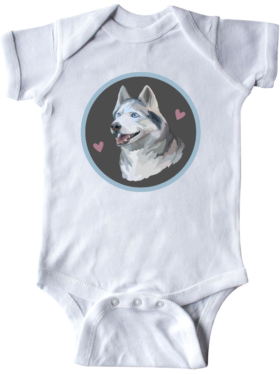 CafePress Grey Siberian Husky Infant Bodysuit Baby Bodysuit 234033372 