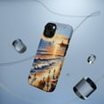 thumbnail image 5 of DistinctInk MagSafe Tough Case for Apple iPhone 13 (6.1" Screen) - Serene Sunset: A Vibrant Beachscape Painting - Raised Bezel Screen Guard, 5 of 6