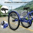 thumbnail image 2 of ABORON Adult Mountain Tricycle, 7 Speed Three Wheel Bike, 24/26/27.5 Inch Adults Trikes for Seniors with Shopping Basket, Exercise Men's Women's Tricycles, 2 of 10