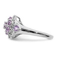thumbnail image 3 of Auriga 925 Sterling Silver Rhodium Diamonds and Amethyst Ring Size 6 for Women, 3 of 6