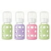 Lifefactory Glass Baby Bottles 4 Pack (4 oz. in Girl Colors) - Green/Lilac/Pink/Green