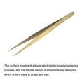 thumbnail image 3 of Uxcell Non-magnetic Straight Tip Tweezer Anti-static Precision Multifunctional Gold Tone 2Pcs, 3 of 5