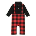 thumbnail image 3 of FYMNSI Christmas Matching Family Outfits Mommy and Me Red Plaid Dresses Father Son Button Down Shirts Xmas Photoshoot Set (Baby Boy 12-18M), 3 of 6
