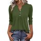 thumbnail image 1 of Tops de Color Sólido para las Mujeres Casual Tres Cuartos de Manga Cuello en V Suelta Camiseta Top Blusas para Uso Diario Y de Fiesta, 1 of 5