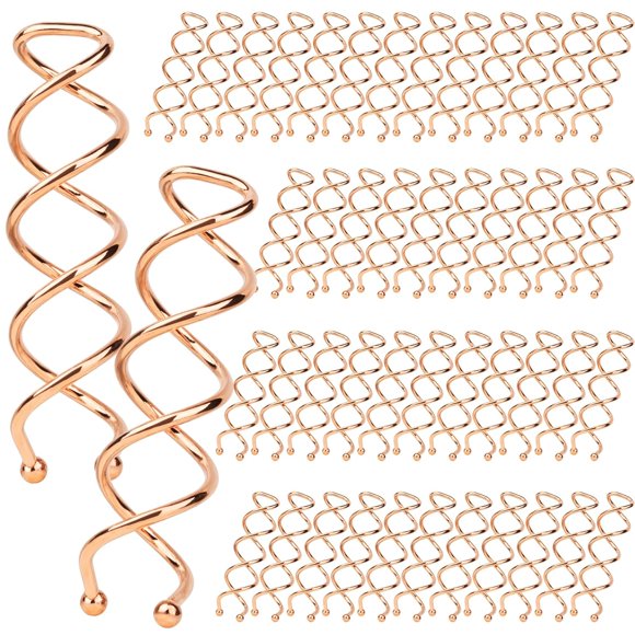 50PCS Spiral Hair Pins, Spin Pins Spiral Bobby Pins for Girls, Women and Kids, Non-Scratch Round Clip & Bun Twist, Stylish Bun Bobby Pins, Premium Spin Pins for Hair, Rose Gold