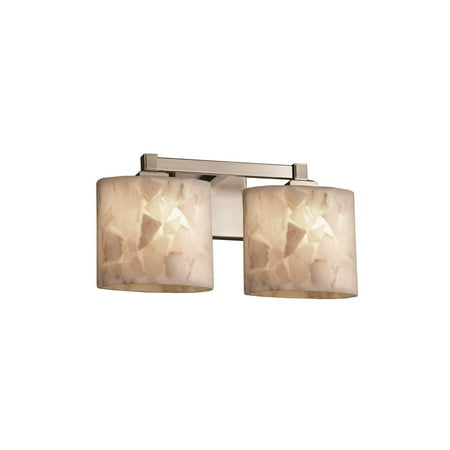 - Justice Designs Alabaster Rocks Regency 2-LT Bath Bar - Brushed Nickel - ALR-8432-30-NCKL