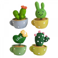 thumbnail image 1 of Cactus Car Decoration 4Pcs Spring Shaking Head Toy Plant Flower Potted Car Interior Dashboard Accessories Center Console Decoration, 1 of 3