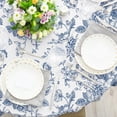 thumbnail image 4 of AnyDesign Vintage Floral Tablecloth Rectangle Blue Flower Fabric Table Cloth Washable Flower Table Cover for Picnic Dinner Table Decoration, 60 x 104 Inch, Blue, White, 4 of 6