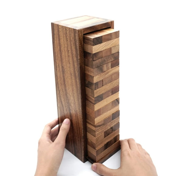 Juego Wood Tumbling Tower BSIRI, ideal para fiestas, acampadas y adultos