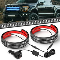 Nilight 2PCS 24 inch Truck Grille Strobe Lights Strip 384 LED Light Blue Flexible Side Flashing Waterproof Lighting Kit for Trucks Tow Plow
