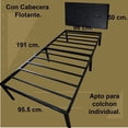 thumbnail image 2 of Base para Cama Individual de Acero Reforzado ONE SUPER PRACTIC, con Cabecera Tapizada en Tela Color Negro – Fácil de Armar., 2 of 5