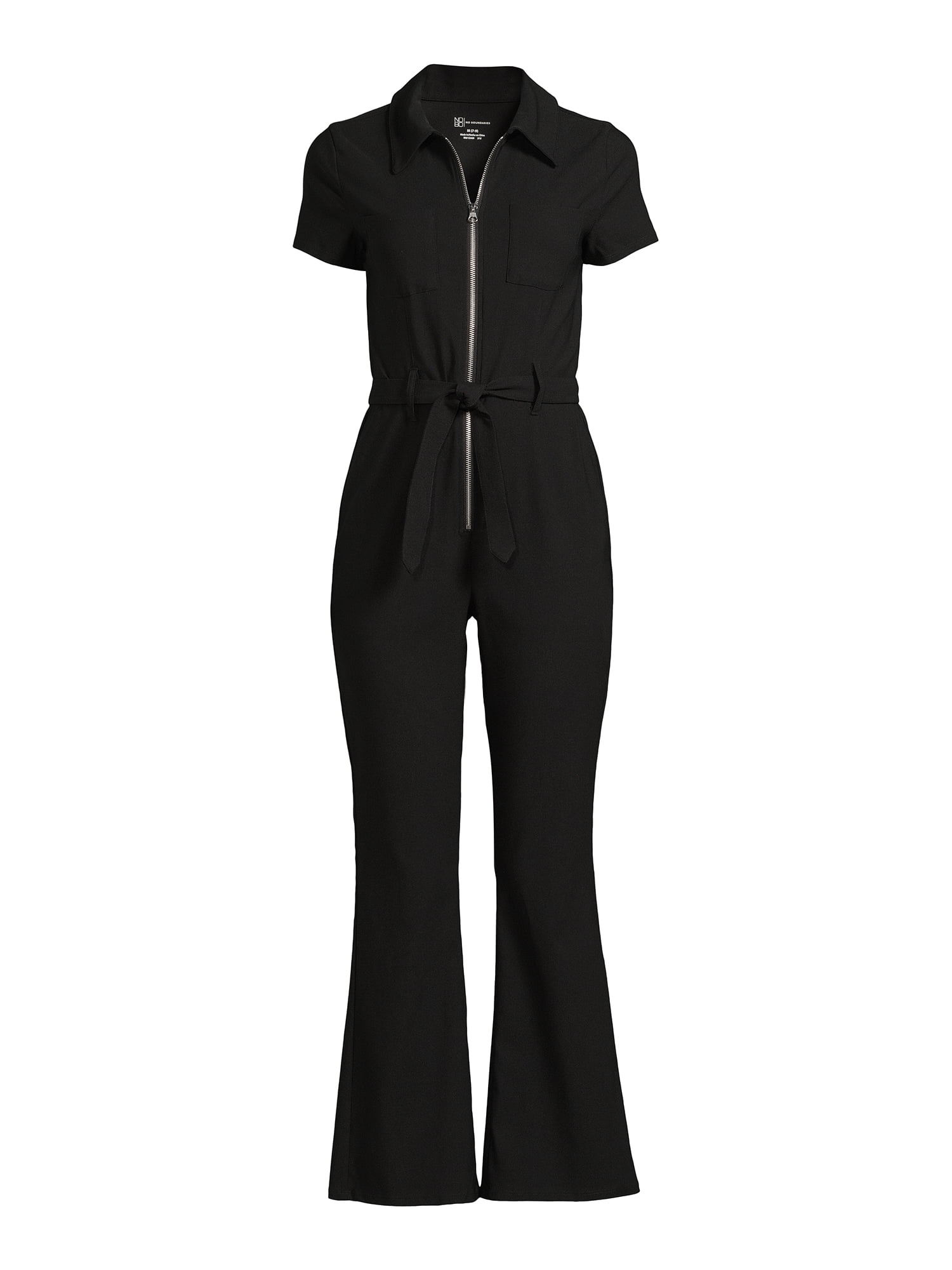 No Boundaries Juniors and Juniors Plus Utility Jumpsuit With Zipper, Sizes XS-4X