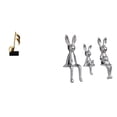 thumbnail image 1 of Figura de escritorio con nota musical, escultura, adorno de escritorio, estatua sentada, escultura de resina, material cerámico, adecuada para oficina, 1 of 8