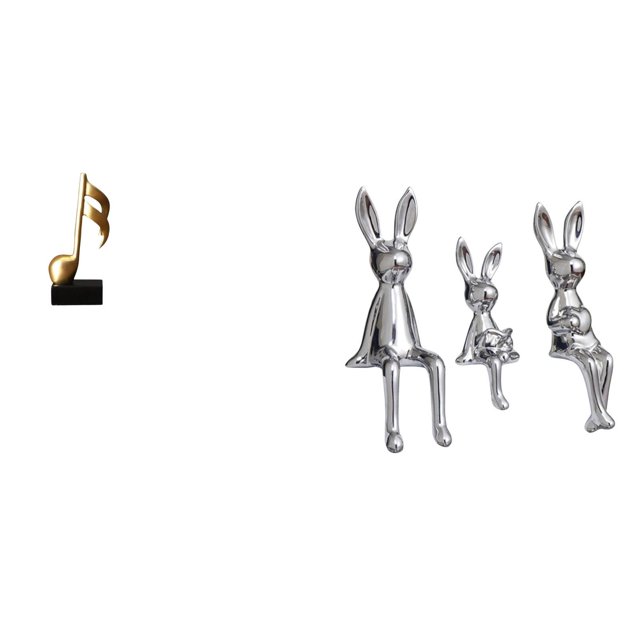 Figura de escritorio con nota musical, escultura, adorno de escritorio, estatua sentada, escultura de resina, material cerámico, adecuada para oficina