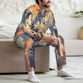 thumbnail image 6 of KLL Colorful Cloud Spotted Dog Sleepwear Mens Flannel Pajamas,Long Cotton Pj Set, 6 of 7