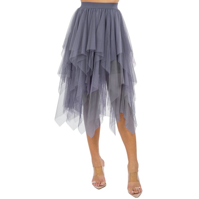 Falda tul picos color Gris AMAD Casual para mujer talla XL