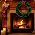 thumbnail image 2 of Frosted Tinsel Christmas Wreath with Snowy Tips for Window Door Decor, 2 of 6
