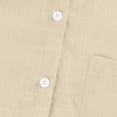 thumbnail image 5 of Kddylitq Summer Button Down Shirts for Women Cotton Linen Collared Tops Short Sleeve Gauze Blouses 2024 Casual Work Clothing Beige XL, 5 of 5