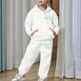 thumbnail image 5 of WRTFVZA Girls 2 Piece Outfits Hoodie Sweatsuit Sets Oversized Sweatshirt and Baggy Fall Fashion Sweatpant with Pockets, 5 of 7