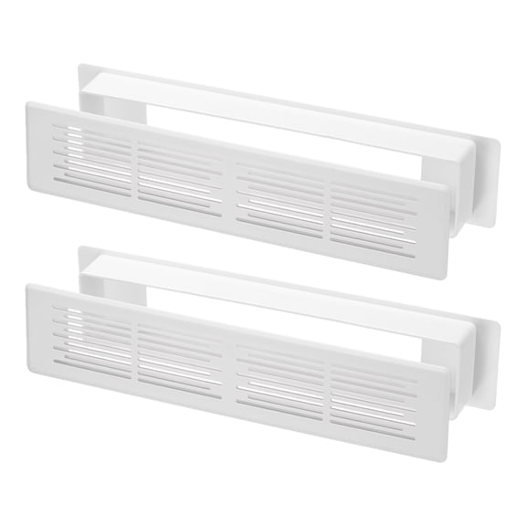 7.2 x 1.3 Inch Air Vent Cover, 2 Pack Heavy Duty Plastic Two Sided Ventilation Grille Door Louver Vent for Cabinet Door Wardrobe Ceiling Floor, White