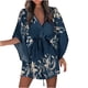 thumbnail image 1 of Vestidos Casuales de Verano Con Cordón de Media Manga Y Cuello en V Con Botones Estampados en La Parte Delantera Para Mujer Odeerbi ODB116256, 1 of 5
