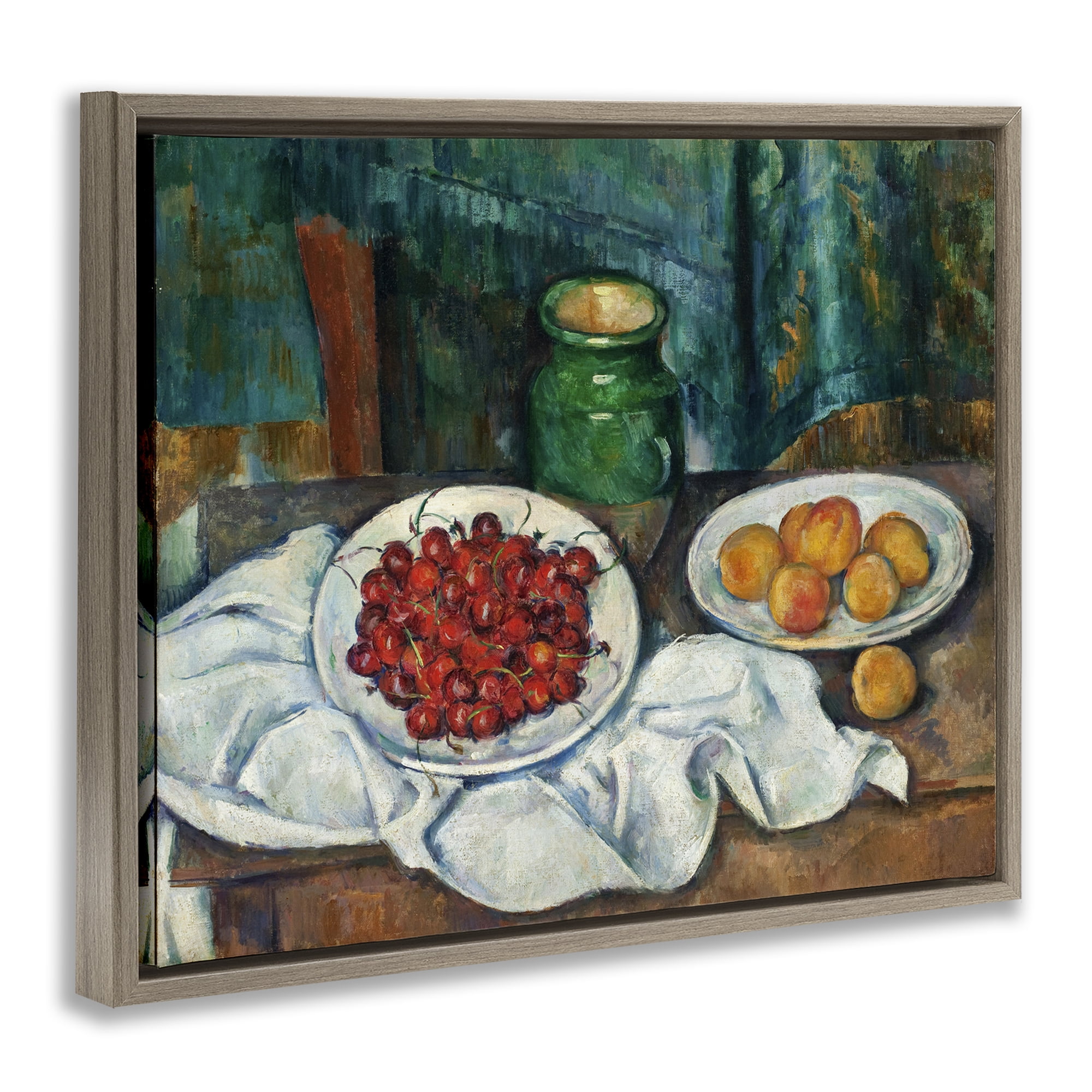 Stupell Industries Classical Fruit Still Life Food & Beverage Painting Brown Floater Framed Canvas Art Print Wall Art, 21 x 17