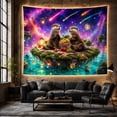 thumbnail image 6 of Otters Picnic on a Floating Island with Cosmic Sky, Serene Fantasy for Animal Lovers, Whimsical Wall Art Decor, Birthday Gift, Tapestry Wall Hanging for Bedroom and Living Room, 6 of 7