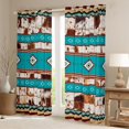 thumbnail image 2 of Manfei Rustic Western Aztec Black Out Curtains,Country Farmhouse Lodge Curtains Pack of 2 (42x63 Each),Cyan Brown Bedroom Curtains For Men Women,Breathable Home Decor, 2 of 6