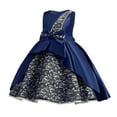 thumbnail image 2 of XXWXYD Girls 𝖥loral Lace Satin Dresses Ball Gowns Princess Dress Pageant Wedding Par𝗍y Double Layer Bow Sash Toddler Kid Formal Gown Celebration Dress Special Occasion, 2 of 9