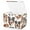 Dogs Illustration, variant on Foldable Fabric Storage Bin With Handle Collapsible Basket Box Storage With Lid Organizer Deer in The Snow