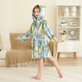 thumbnail image 4 of FORMRS Niños Bathrobe Unisex Hooded Robe Soft Plush Pajamas Sleepwear, Size 2-3T, Retro Lemon Leaves, 4 of 7