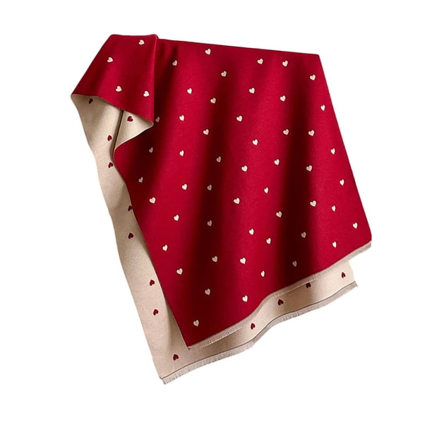 Bufanda chal para mujer, larga, grande, gruesa, a moda, suave, de doble cara, para niñas y mujeres. Rojo