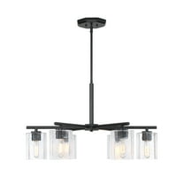 Haven 6-Light Matte Black Transitional Shaded Chandelier for Entryways