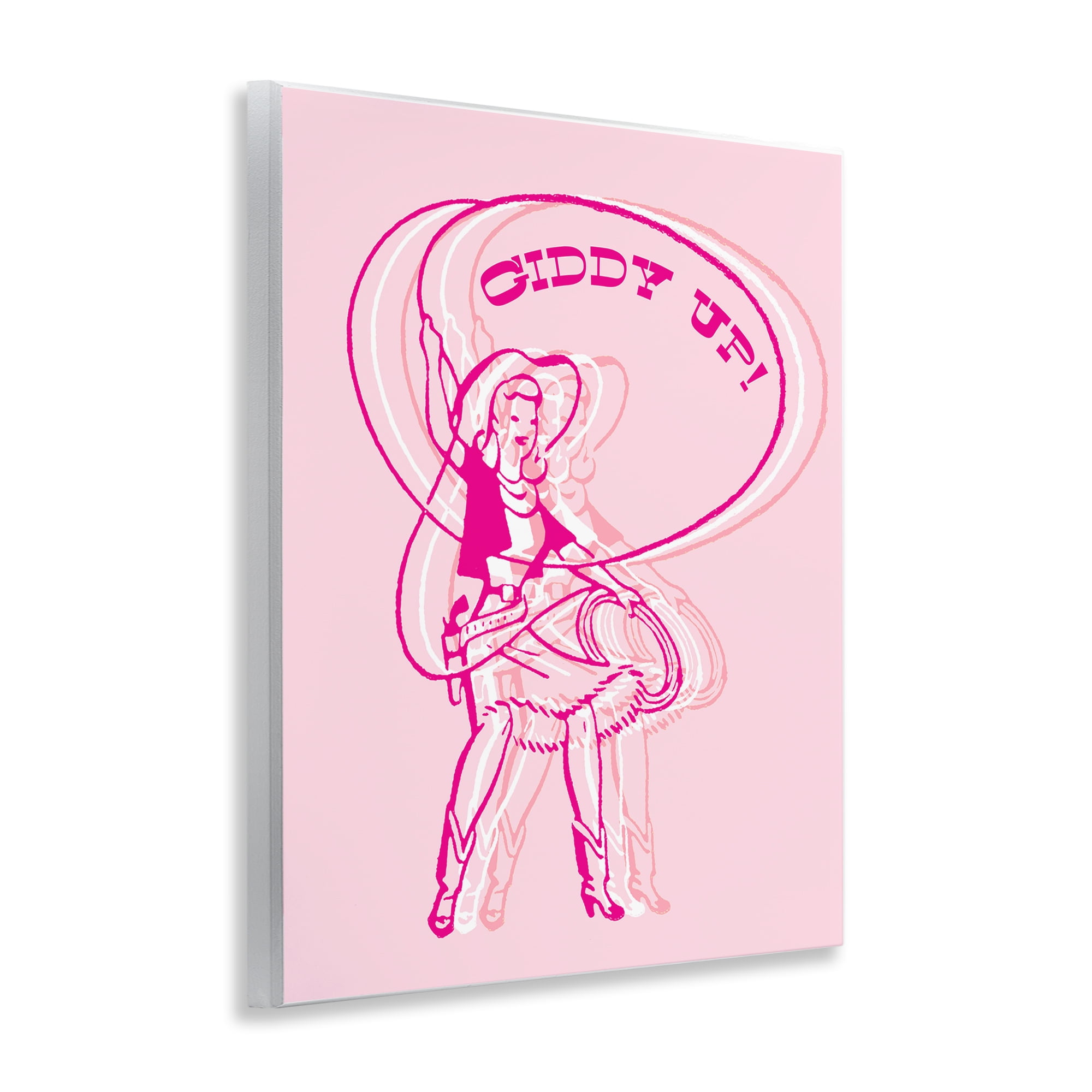 Stupell Industries Giddy Up Rodeo Girl People Painting Unframed Art Print Wall Art, 11 x 14